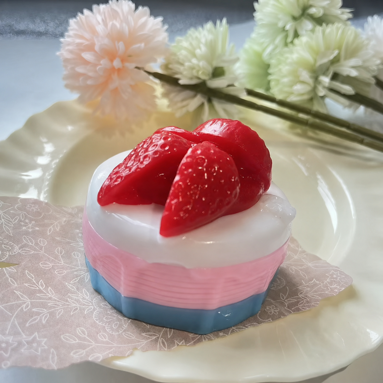 Round Dessert Cake Squishy - Blue