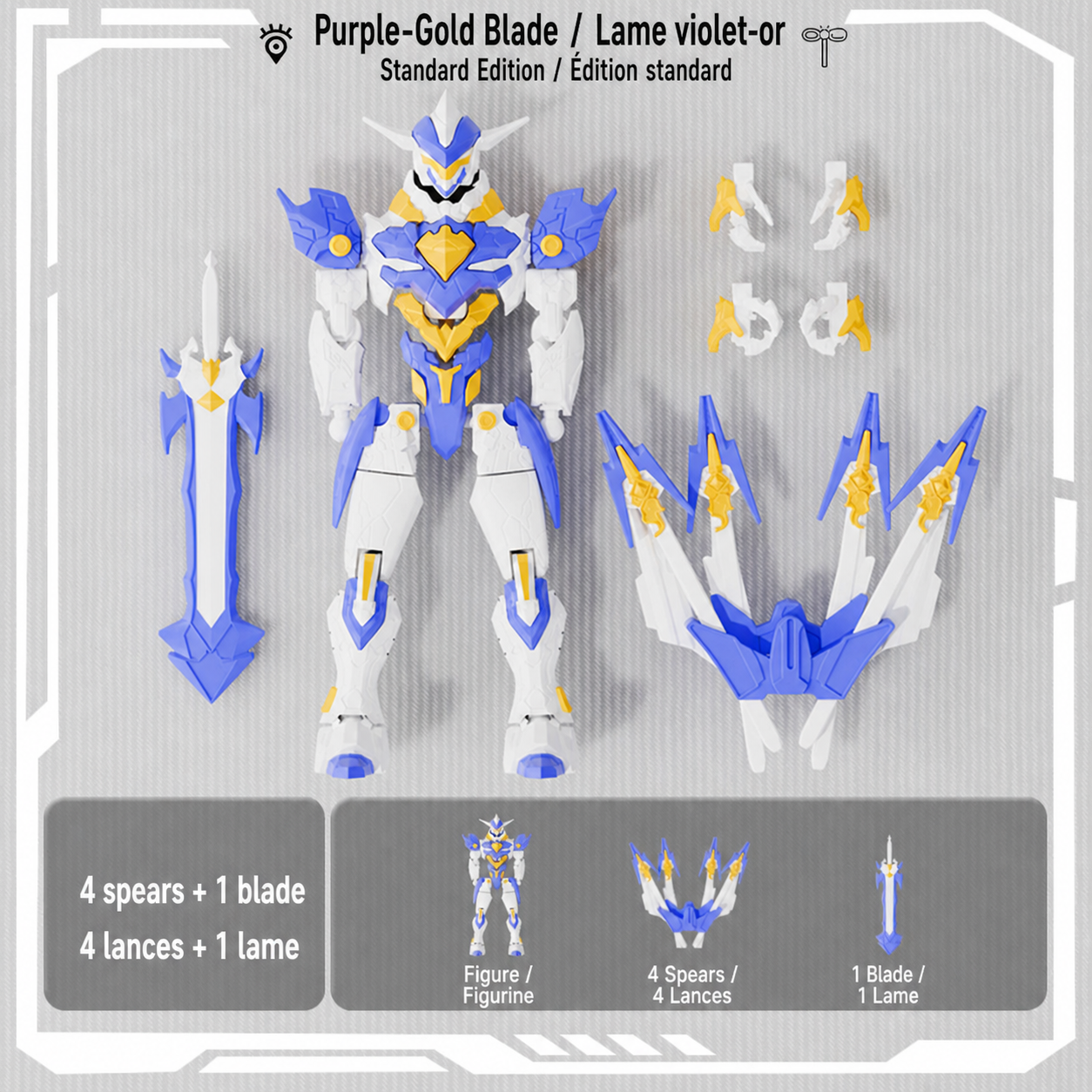 Shadow Spear standard articulated figure set in Purple-Gold Blade colour