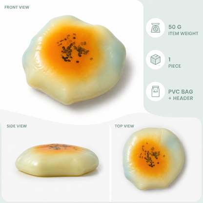 Shaped egg-yolk cake fluid-filled sensory squishy verified specifications