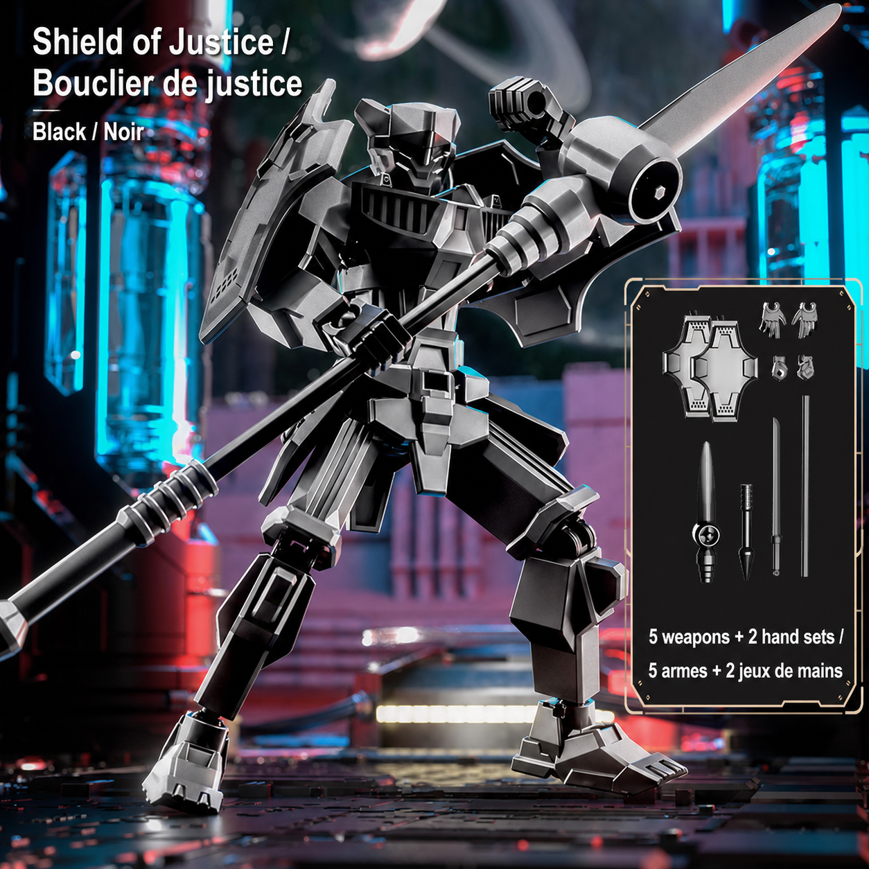 Shield of Justice articulated figure set in Black