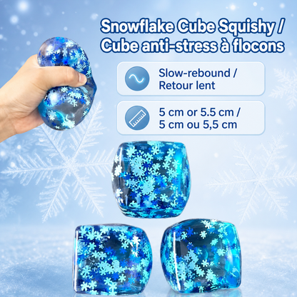 Snowflake cube squishy bilingual size and feature image