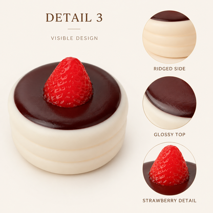 Soufflé ridged side glossy top and strawberry details