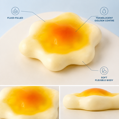 Soymilk fluid-filled sensory squeeze toy features