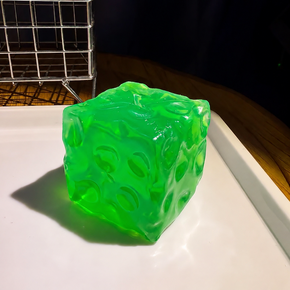 Square Cheese Sensory Squishy – 7.5 cm - Green