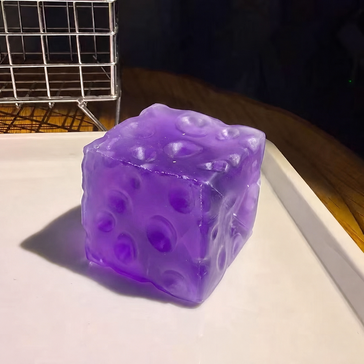 Square Cheese Sensory Squishy – 7.5 cm - Purple