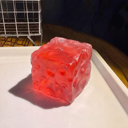 Square Cheese Sensory Squishy – 7.5 cm - Red