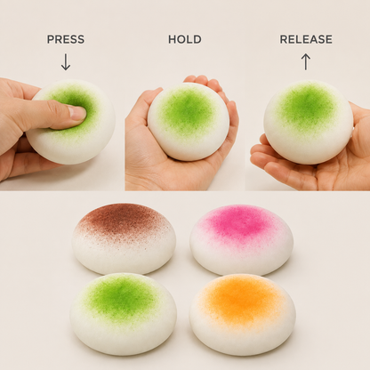 How to squeeze sticky mochi bun sensory toy