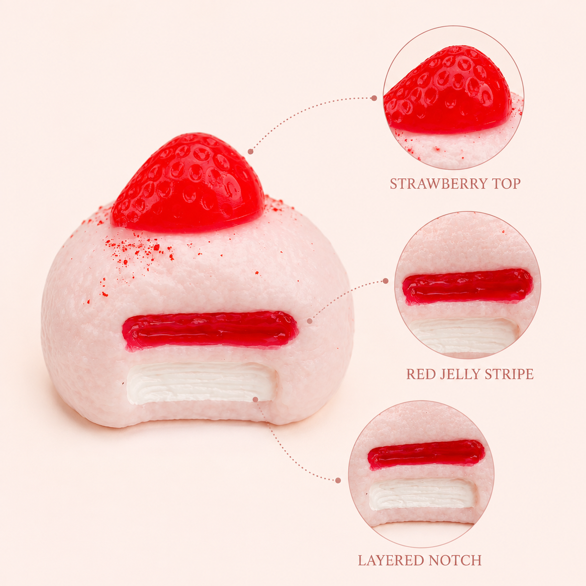 Strawberry top red jelly stripe and layered notch details