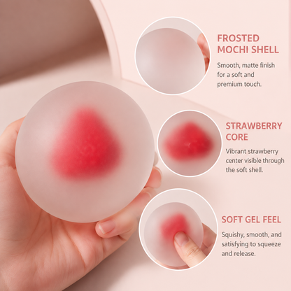 Strawberry mochi frosted shell red core and soft gel details