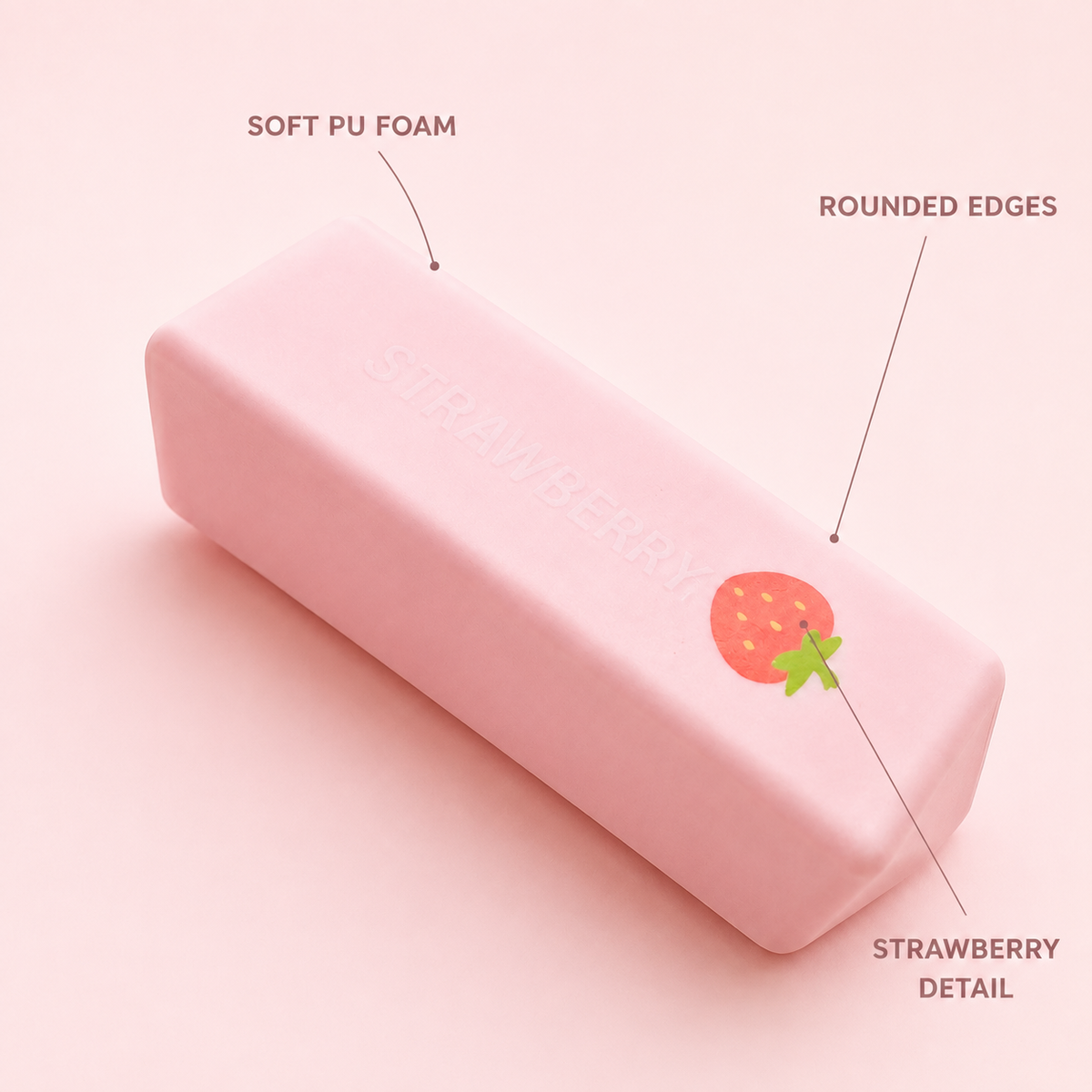 Strawberry stick squishy visible product features