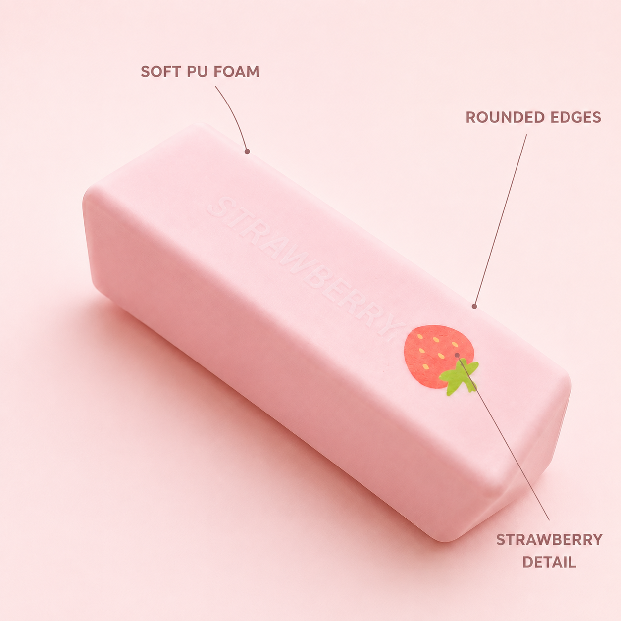 Strawberry stick squishy visible product features