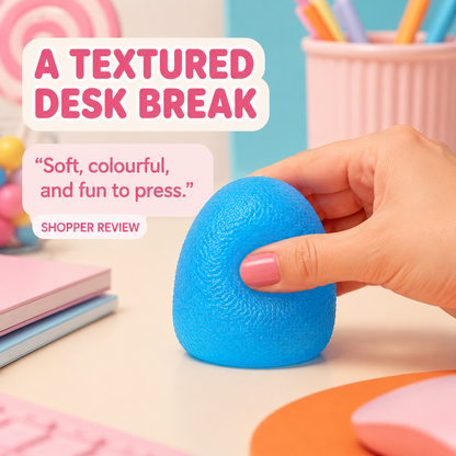Textured dome squeeze toy lifestyle scene