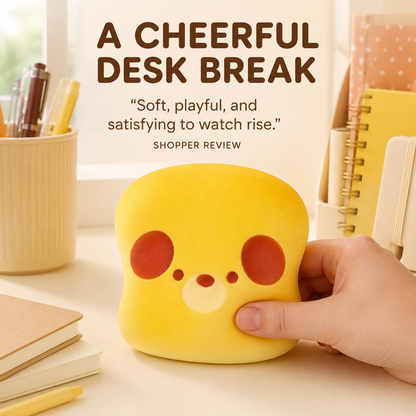 Toast dog slow-rise squishy lifestyle scene