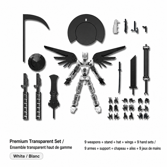 Premium transparent articulated figure set in White