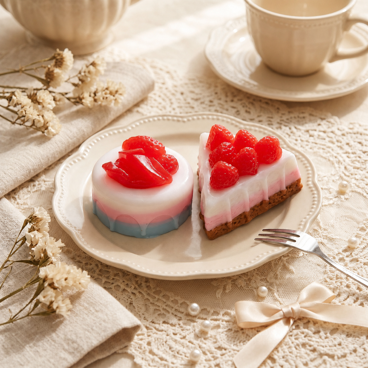 Triangular Raspberry Cake Squishy - Brown