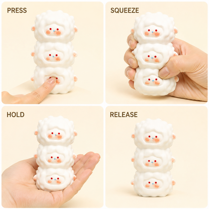 Triple-lamb press squeeze hold and release guide