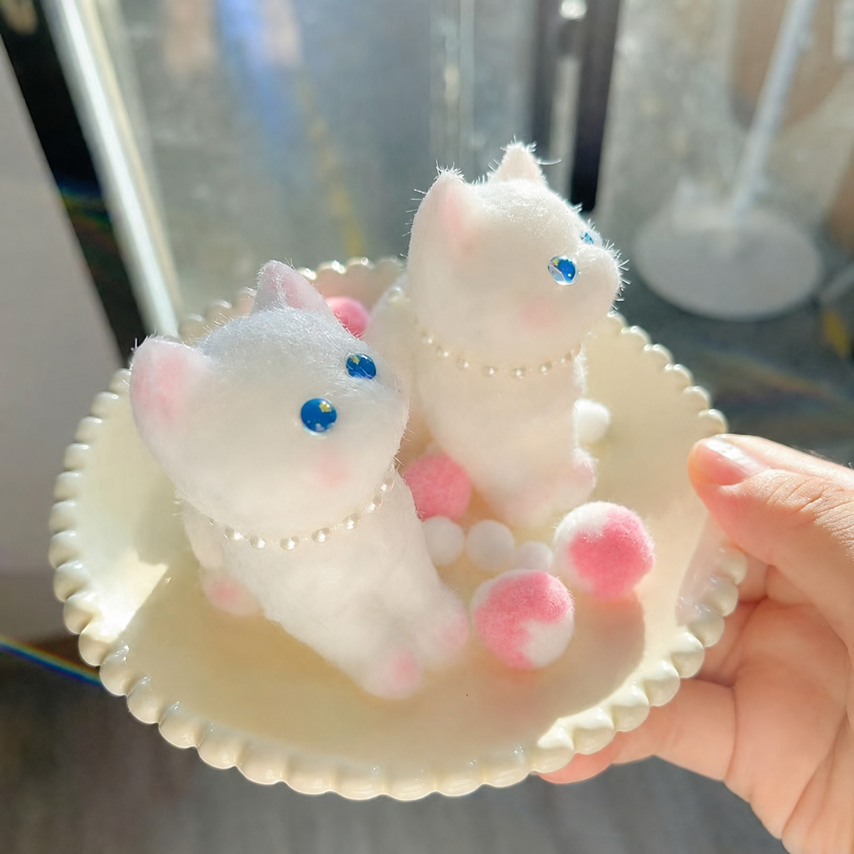 White Playful Cat Squishy - White
