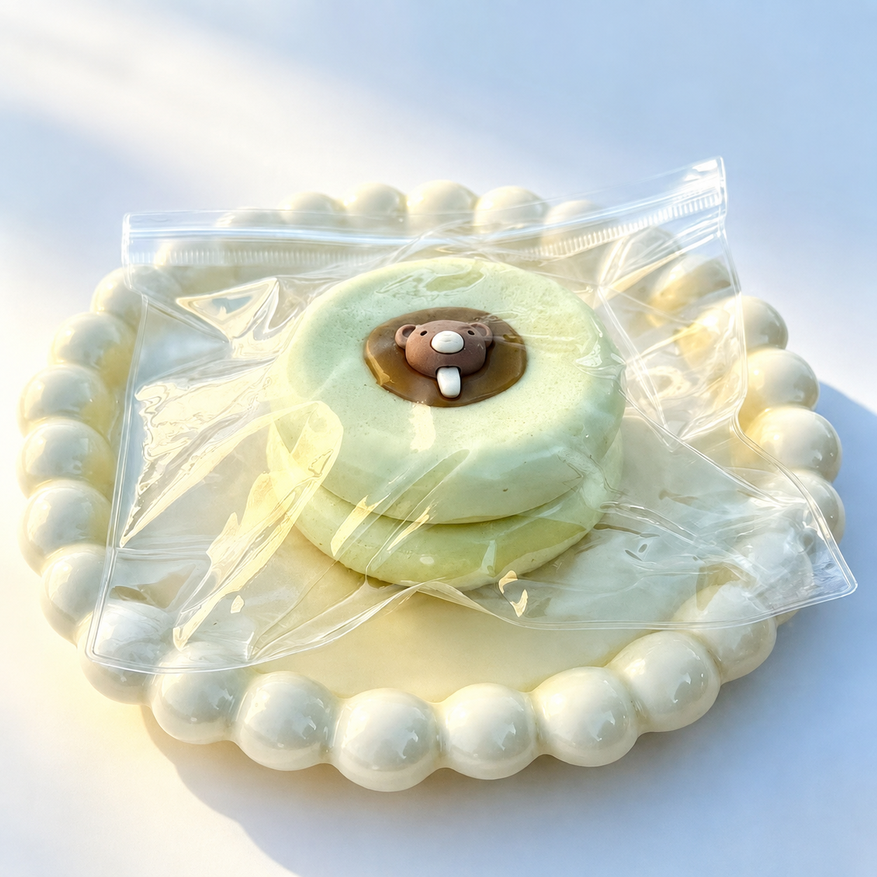 XL Soufflé Dessert Cake Squishy - Chocolate Bear