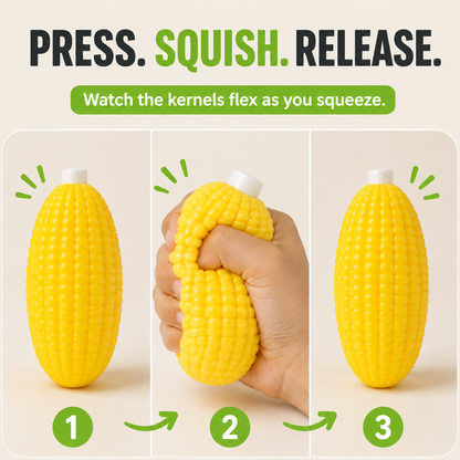 Yellow corn squishy press squeeze and release sequence