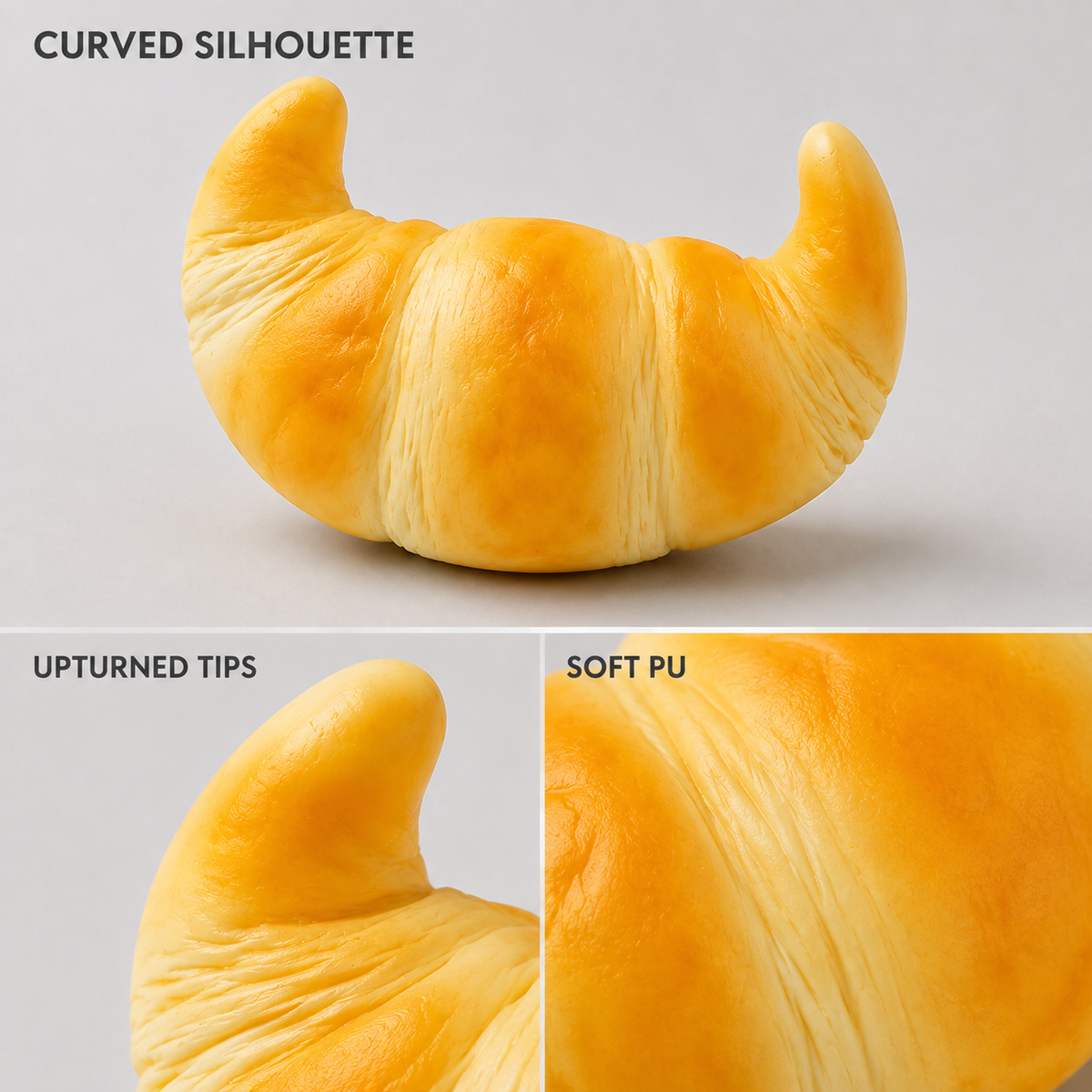 Yellow Croissant Slow-Rise PU Sensory Squeeze Toy — Product details