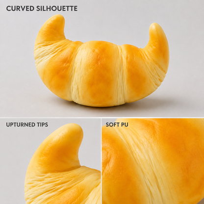 Yellow Croissant Slow-Rise PU Sensory Squeeze Toy — Product details