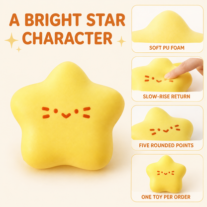 Yellow star squishy product features